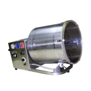 A DVTS 50 Tumbler machine on a white background.